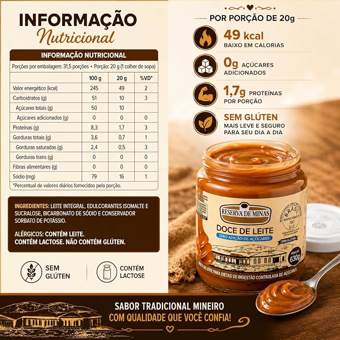 Doce de Leite Diet Reserva de Minas  2