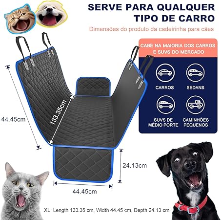 Capa Protetora Pet Impermeável para Assento Traseiro de Carro 2