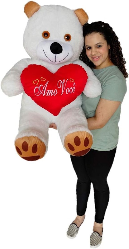 Urso de Pelúcia Gigante com Almofada de Coração Amo Você 1