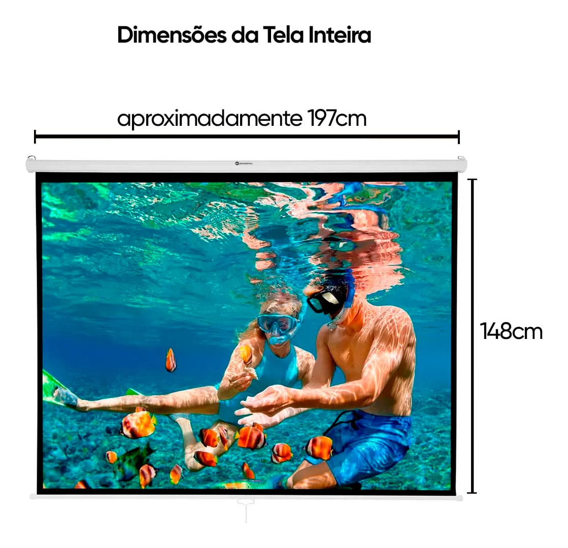 Tela de Projeção Retrátil 200x150 cm 2
