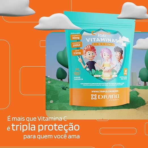 C-Triple Kids Vitamina C + Vitamina D + Zinco 30 Gomas 5