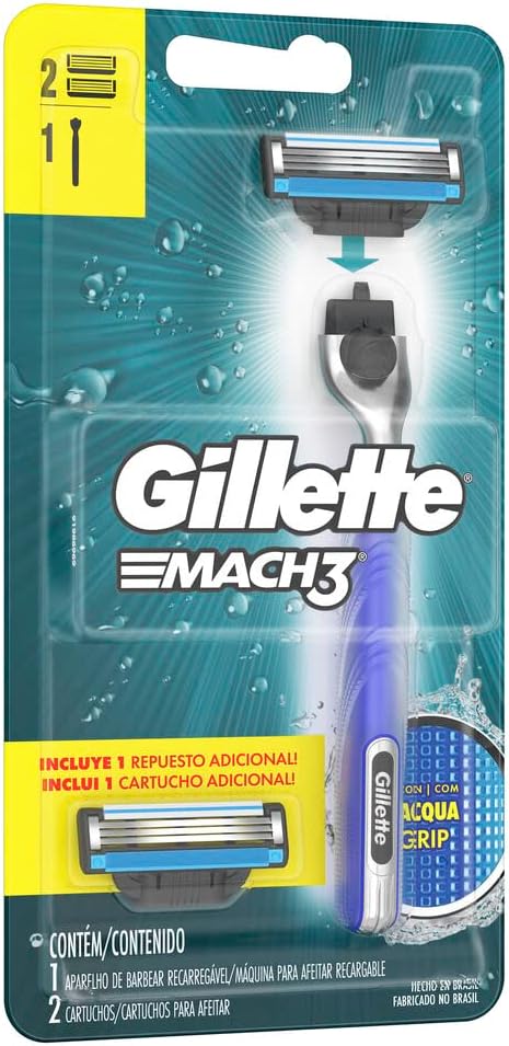 Aparelho de Barbear Gillette MACH3 Acqua Grip 2