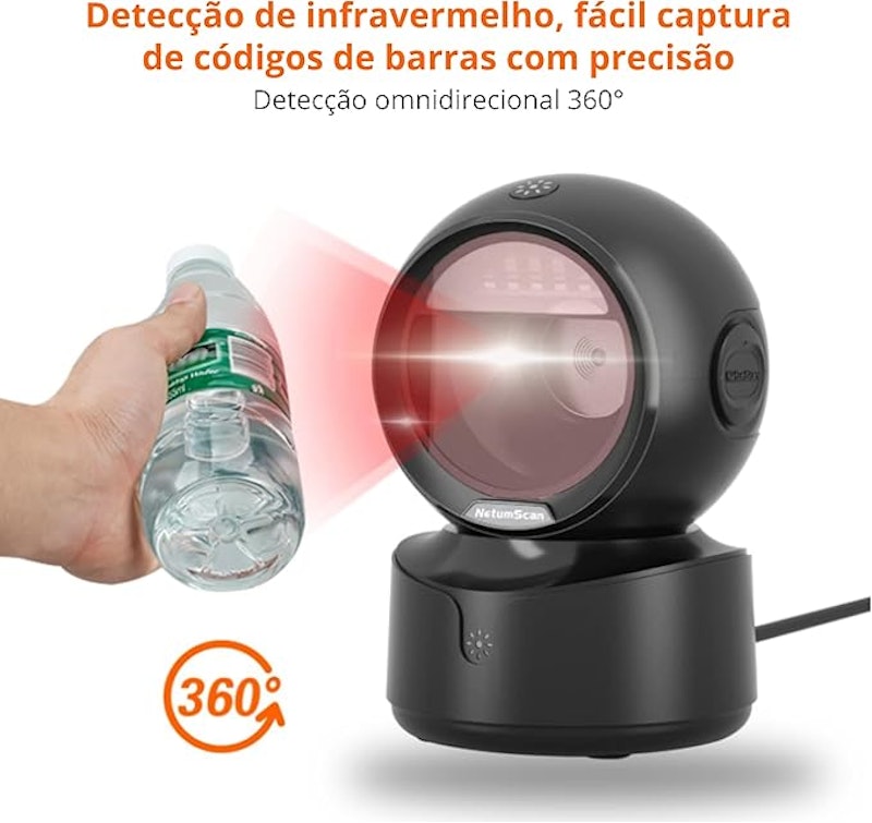 Leitor de Código Barras QR Fixo Mesa 1D 2D USB 5