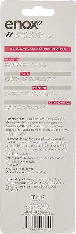 Lixa Profissional Enox Granulação Fina 180/240 Clássica 3