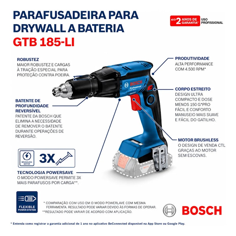 Parafusadeira para Drywall Bosch GTB 185-LI 5