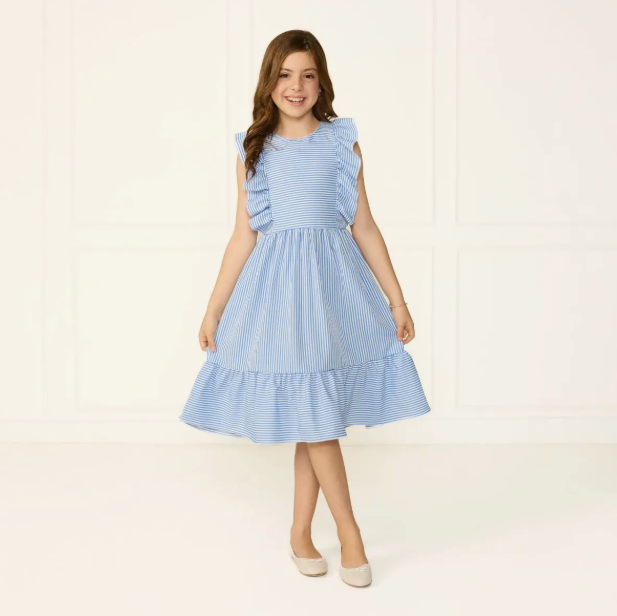 Vestido Listra Invertida Azul 1
