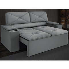 Sofá com Porta Copos Retrátil e Reclinável Pop 154cm Velosuede
