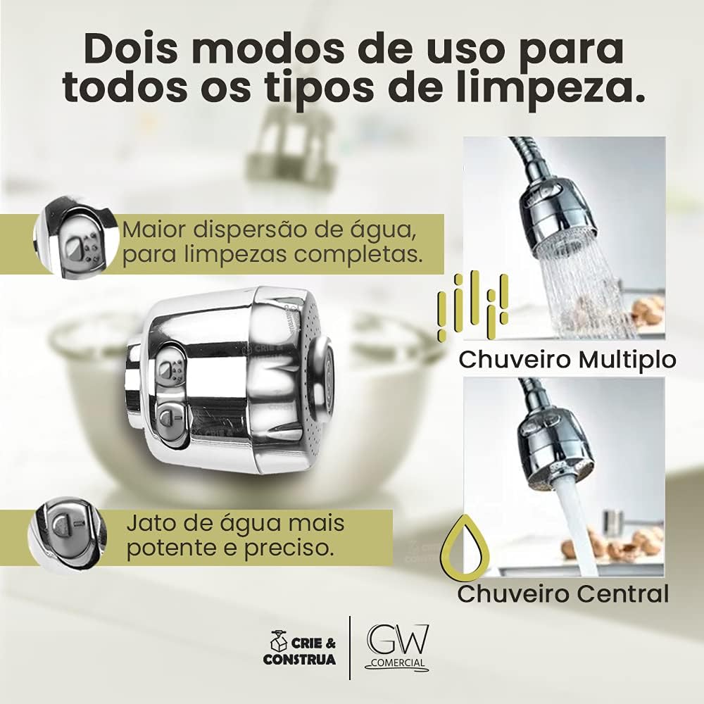 Torneira para Cozinha Gourmet com Tubo Flexível para Parede 2