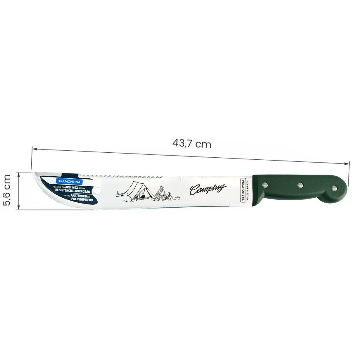 Facão para Mato com Lâmina em Aço Inox e Cabo de Polipropileno Verde 12" 3