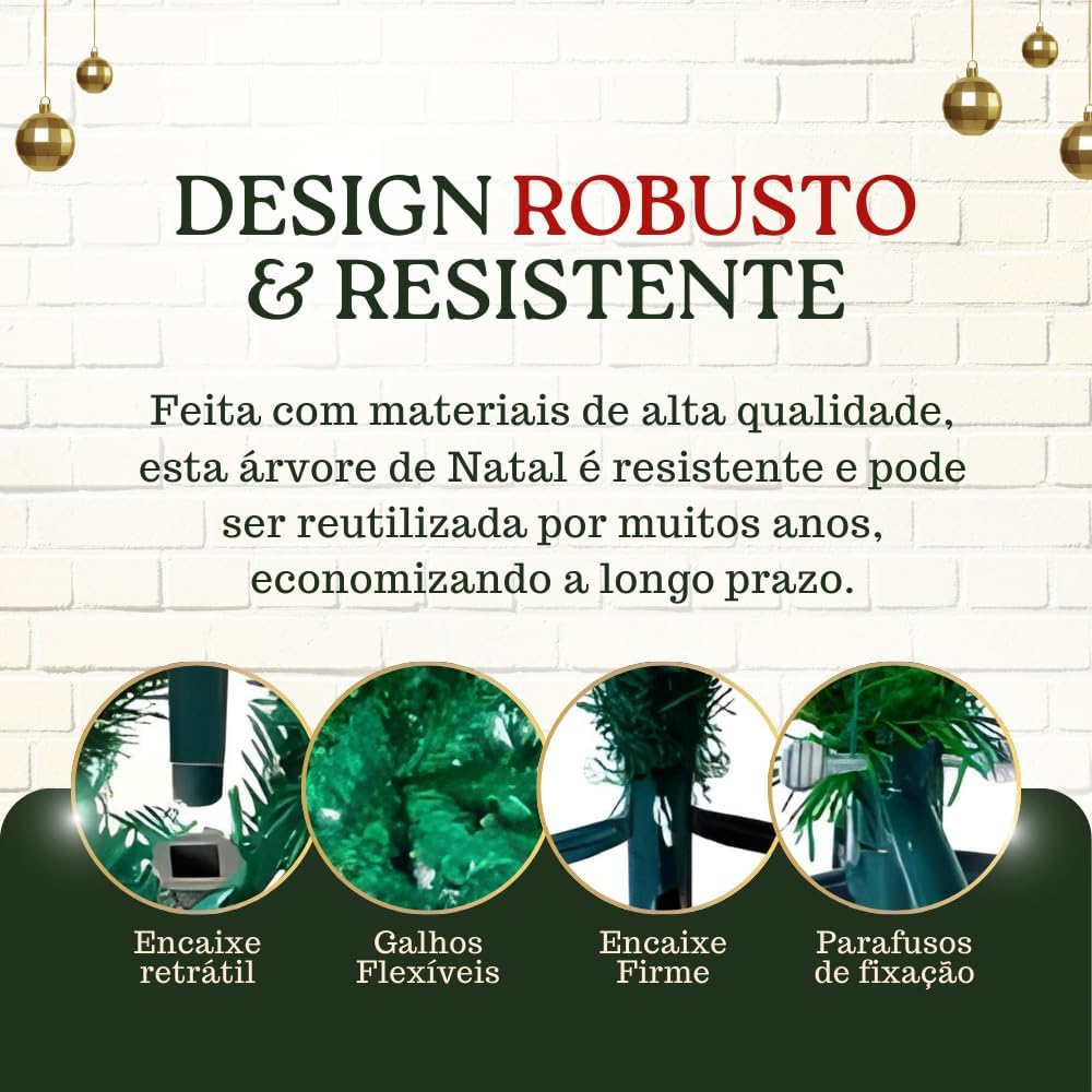 Árvore de Natal Verde com Neve Cheia Luxo Premium 150 cm 5