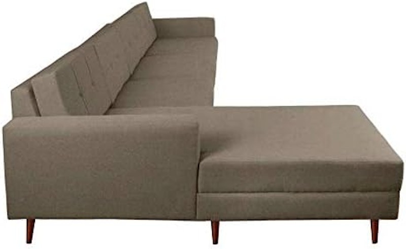 Sofá 4 Lugares Living com Chaise Esquerdo Pé Palito Linho 4