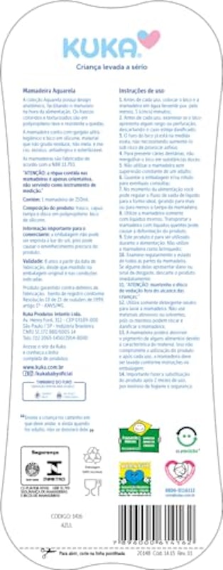 Mamadeira Aquarela Bico Universal Kuka 2