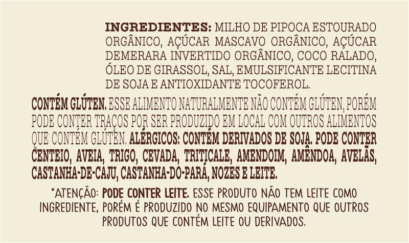 Pipoca Doce Orgânica Caramelo com Coco Mãe Terra 3