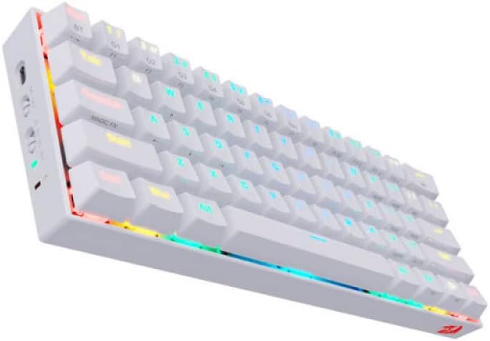 Teclado Mecânico 60% Bluetooth Redragon Draconic Lunar White 4