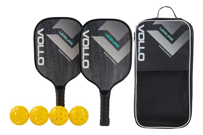 Kit Pickleball Lazer 2 Raquetes 4 Bolas e Bolsa Vollo 1