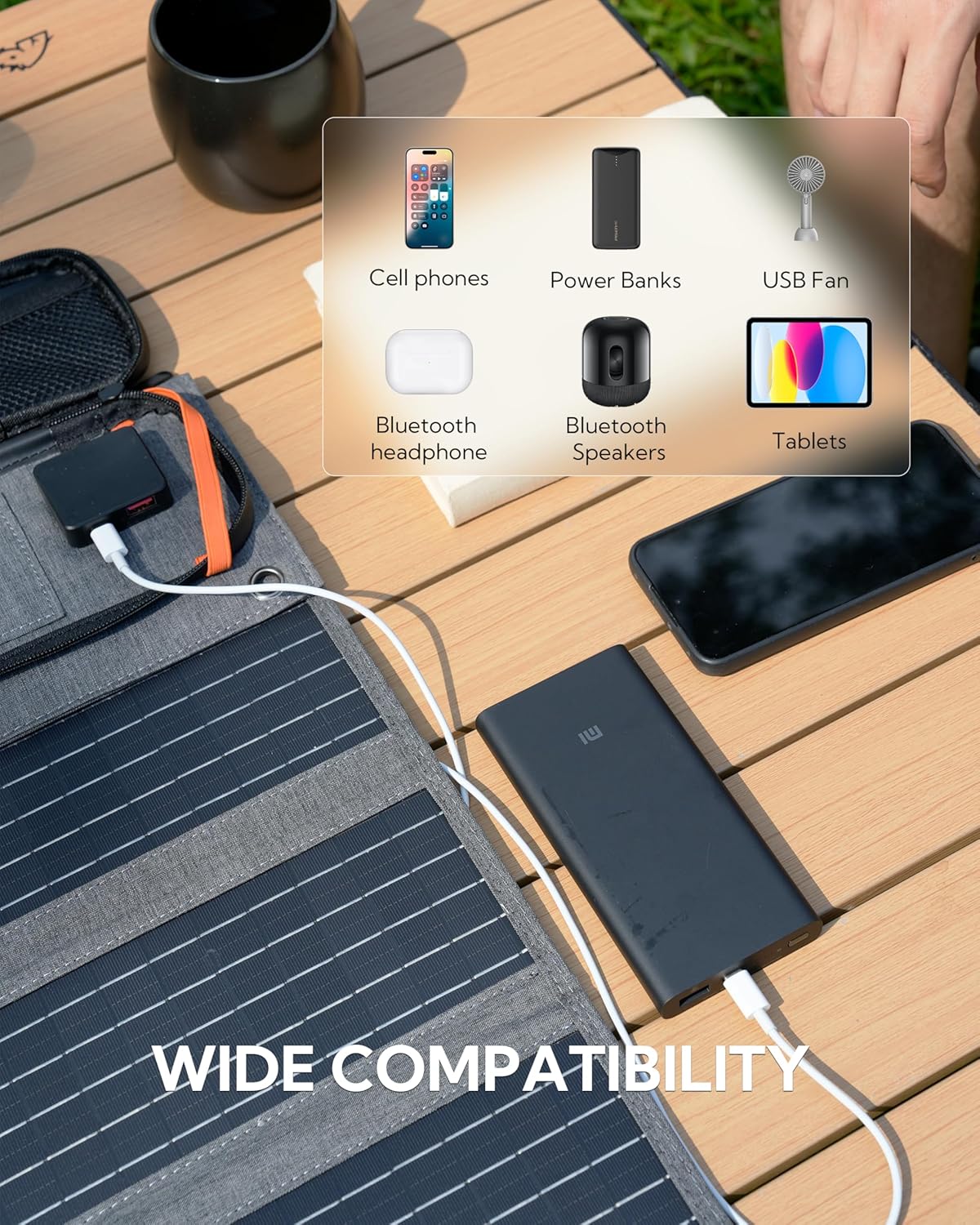 Carregador Solar Portátil de Painel Solar Dobrável de 30 W 2