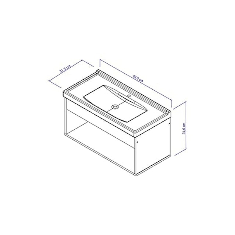 Gabinete para Banheiro com Cuba Beta 2