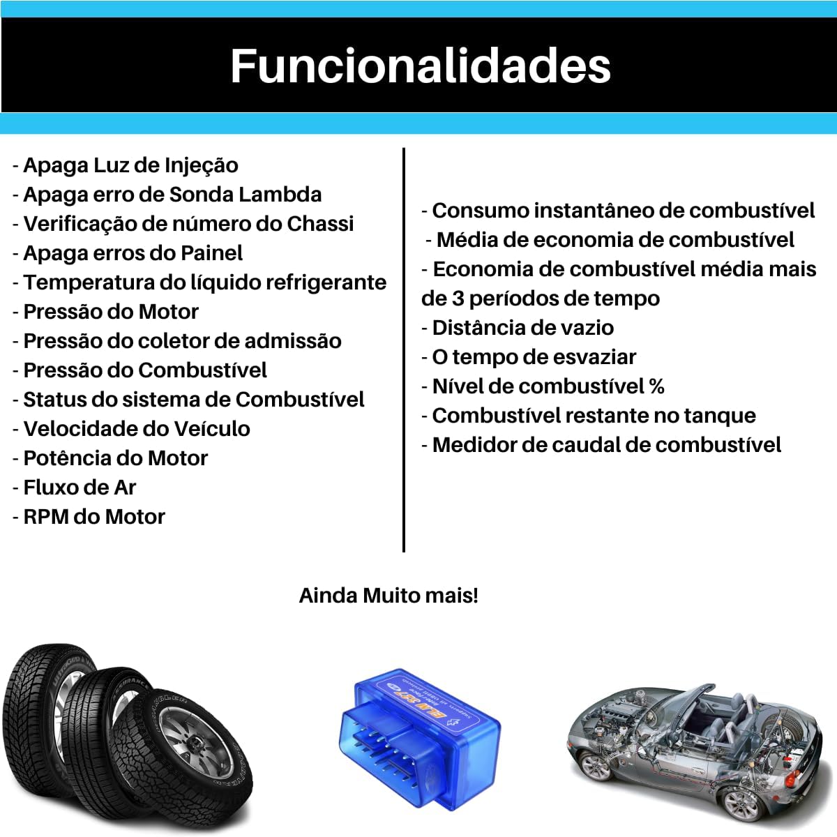Mini Scanner Automotivo OBD2 Bluetooth ELM327 3