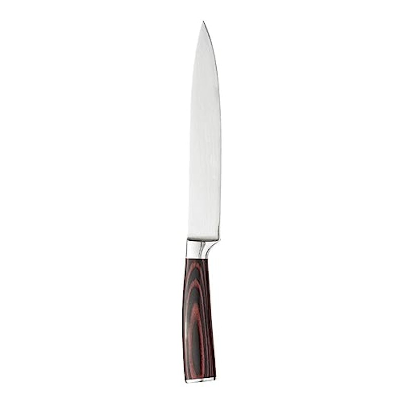 Faca Inox de Filetar Cabo Madeira Damascus 3