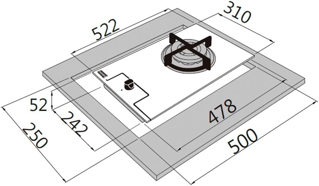 Cooktop Glass Tripla Chama 30 cm Preto Franke 4