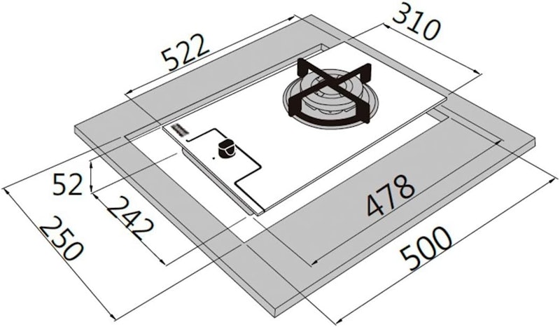Cooktop Glass Tripla Chama 30 cm Preto Franke 4