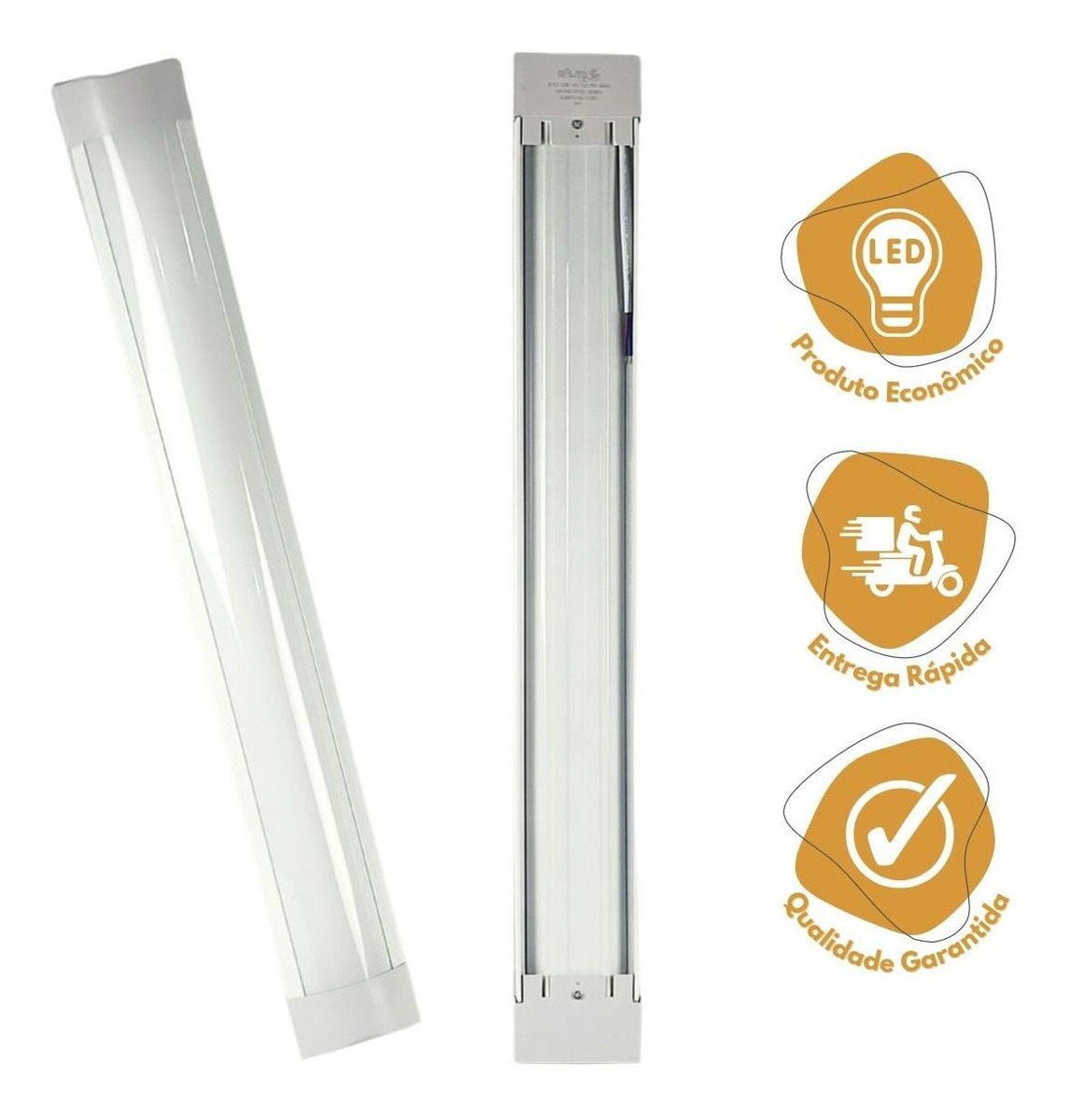 Luminária LED Tubular Sobrepor 18 W 60 cm 6500 K Bivolt Galaxy 2