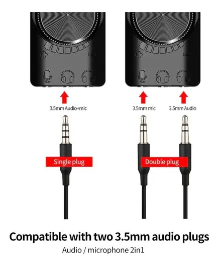 Placa de Som Externa Virtual 7.1 Surround Sound USB 2.0 3
