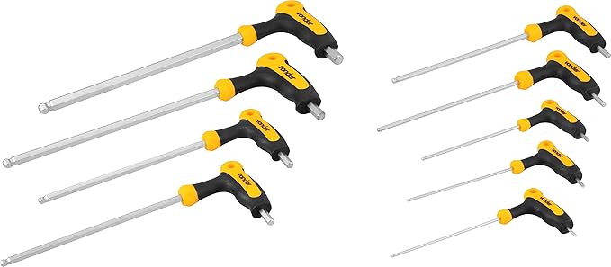 Jogo de Chaves Hexagonais Allen Abauladas Longas 2,0 a 10 mm cabo T com 9 Peças 1