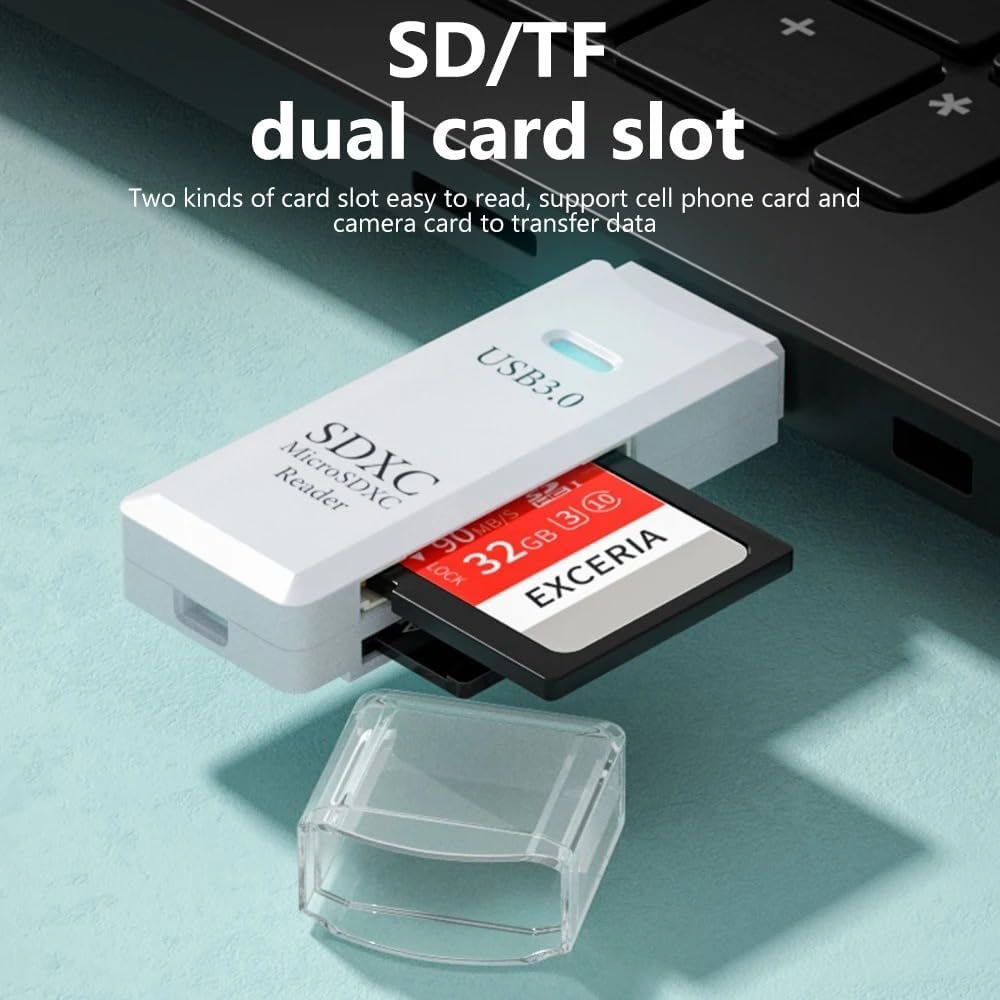 Leitor de Cartão SD USB 3.0 Dual Slot 2 em 1 3