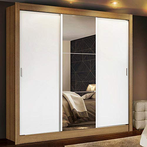 Guarda-Roupa Casal Mônaco 3 Portas de Correr com Espelho 2