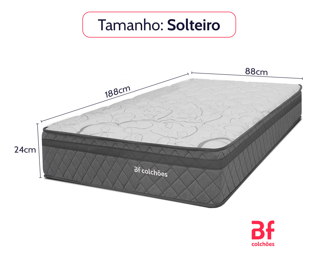 Colchão Solteiro Ortopédico Espuma D45 88 x 188 x 24 cm BF Colchões 2