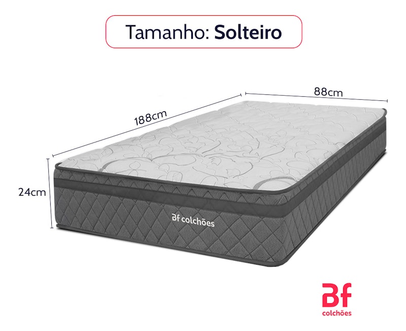 Colchão Solteiro Ortopédico Espuma D45 88 x 188 x 24 cm BF Colchões 2