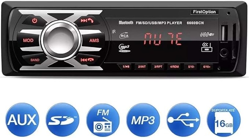 Som Automotivo Rádio MP3 Bluetooth USB SD com Controle 2