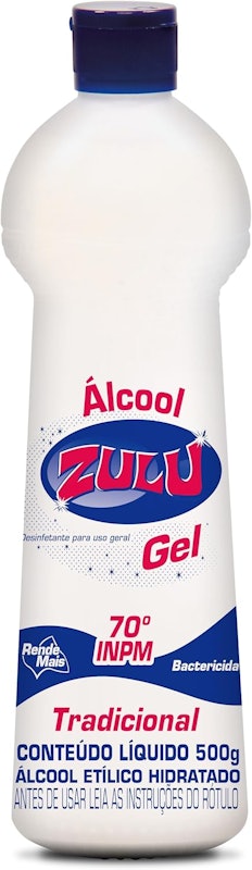 Álcool Gel Zulu 70°INPM Tradicional 1