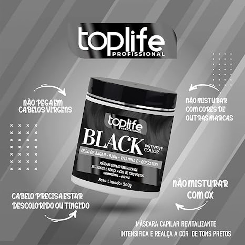 Máscara Matizadora Preta Black Toplife 3