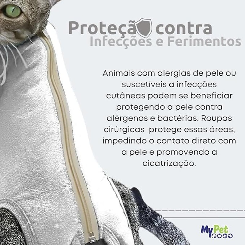 Roupa Cirúrgica Grande Gatos Pós-Cirurgia e Pós-Operatório 5