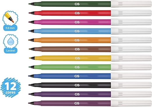 Canetinhas Hidrográficas 12 Cores Cis 2