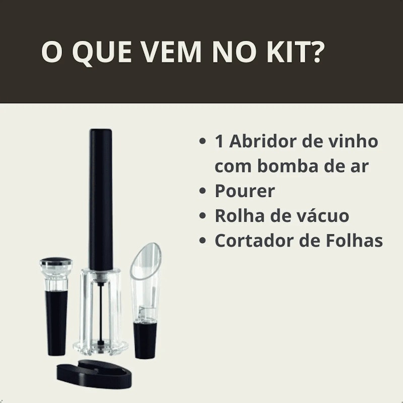 Kit Saca Rolha Pressão de Ar 3