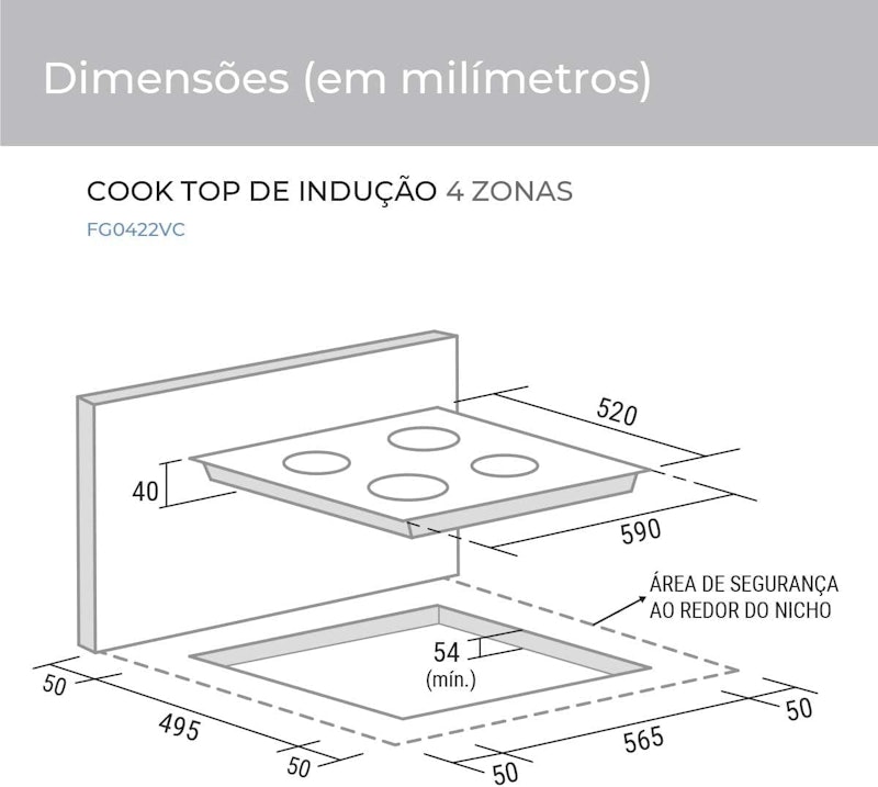 Cooktop de Indução 4 Zonas de Aquecimento 5