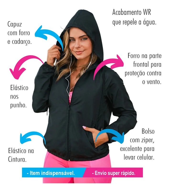 Jaqueta Corta Vento Feminina Lufran 4