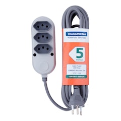 Extensão Múltipla 3 Tomadas 2 P+T 10 A 250 V Tramontina 5 m