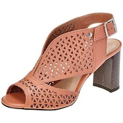 Sandália Salto Grosso Laser Cut