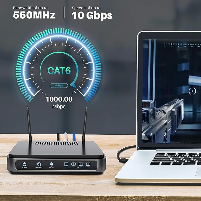 Cabo de Internet Crimpado RJ45 CAT6 4