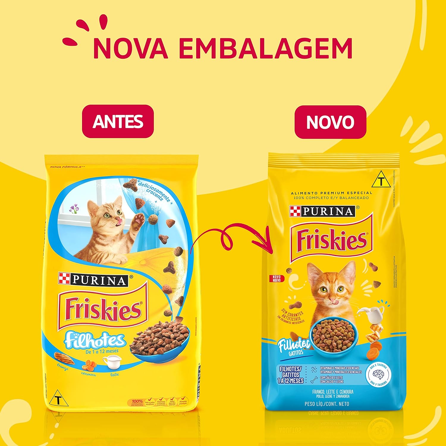 Friskies Gatos Filhotes Frango, Leite e Cenoura 3