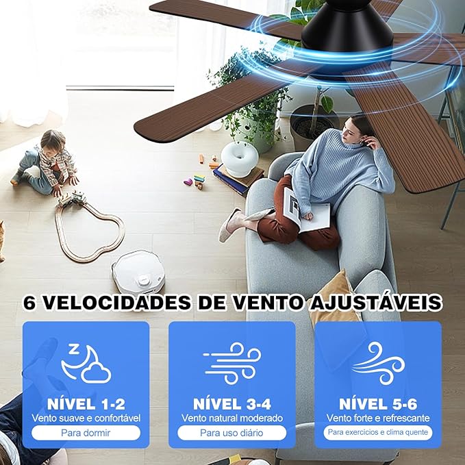 Ventilador de Teto com Controle Remoto Hivento 2