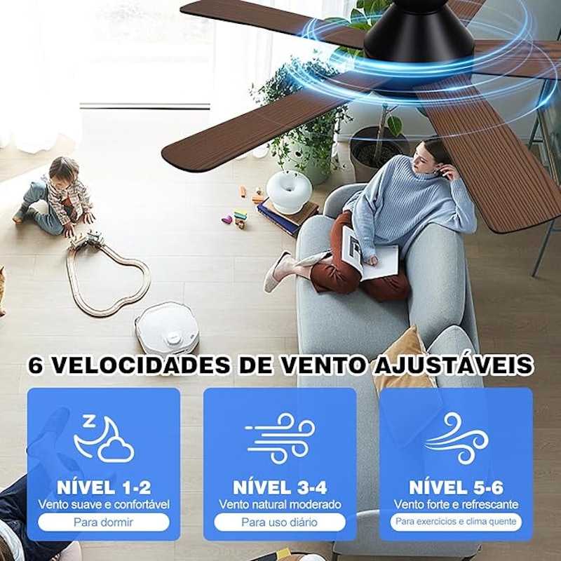 Ventilador de Teto com Controle Remoto Hivento 2