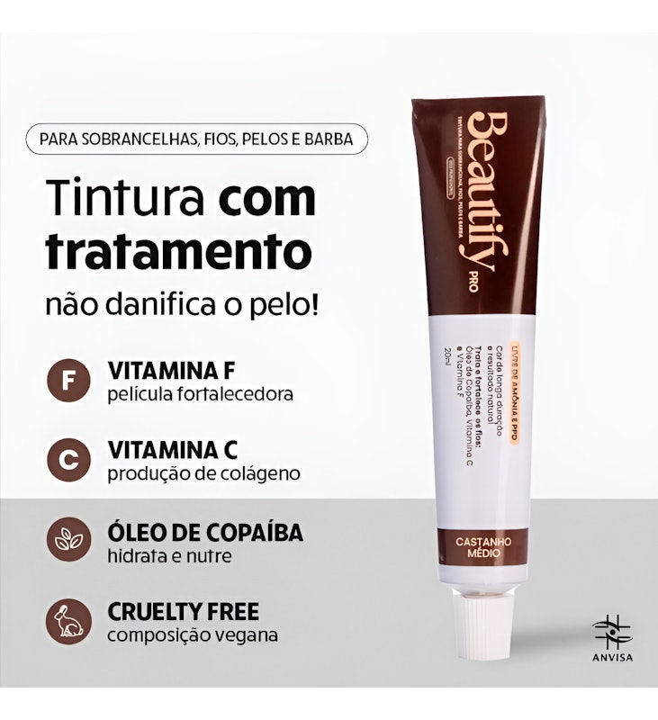 Kit Tintura para Sobrancelhas Beautify Pro 3