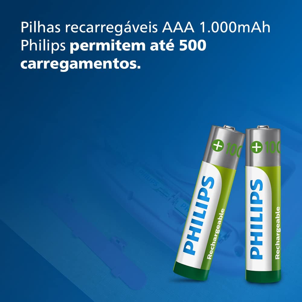 Pilha Recarregável AAA 1.2V 1000 mAh 4