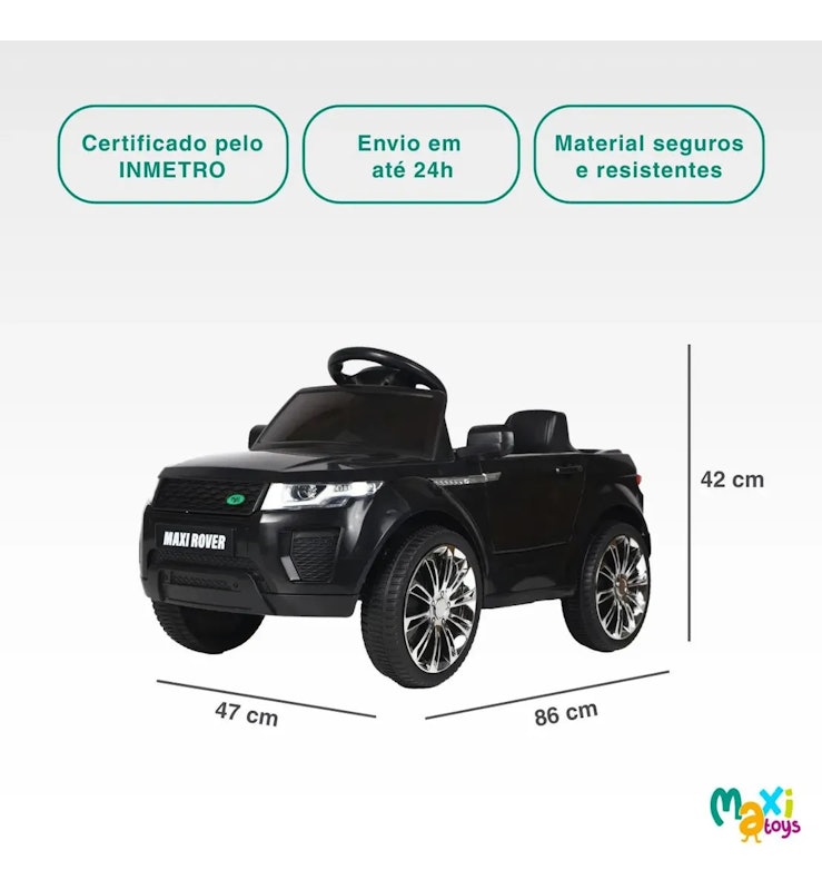 Carro Elétrico Infantil Maxi Rover 6 V Maxi Toys 5
