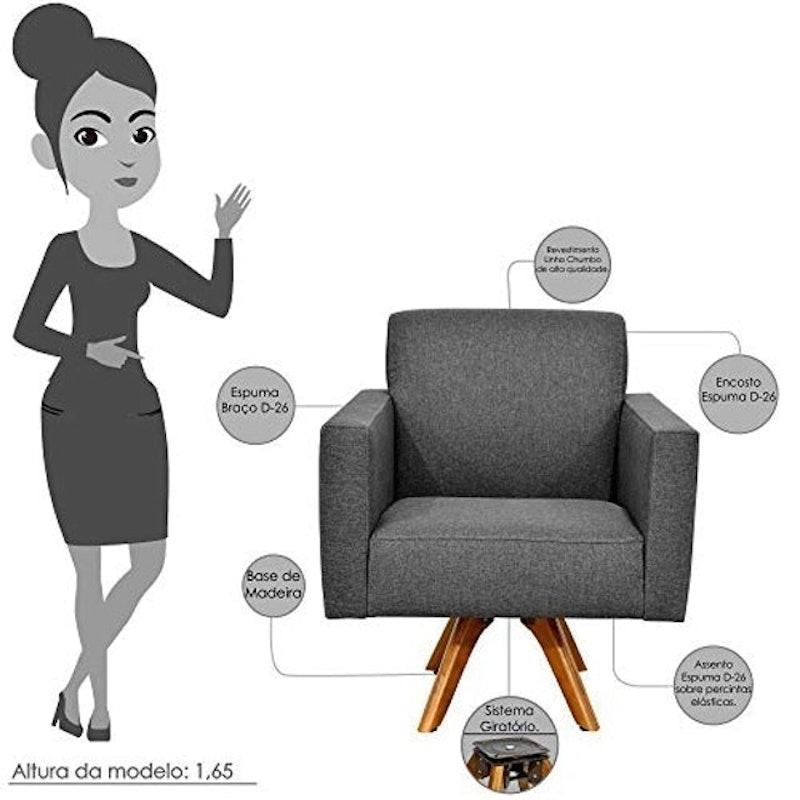 Kit 2 Poltronas Decorativas Giratórias Helô L02 2